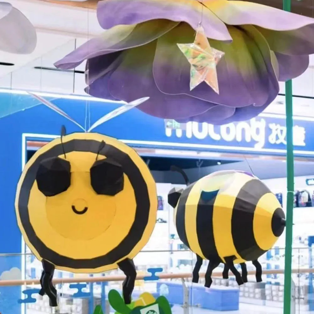 

Living Room Decoration 3D Animal Paper Mold Yellow Bee Geometric Origami DIY Handmade Festival Creative Kids Toy Party Supply