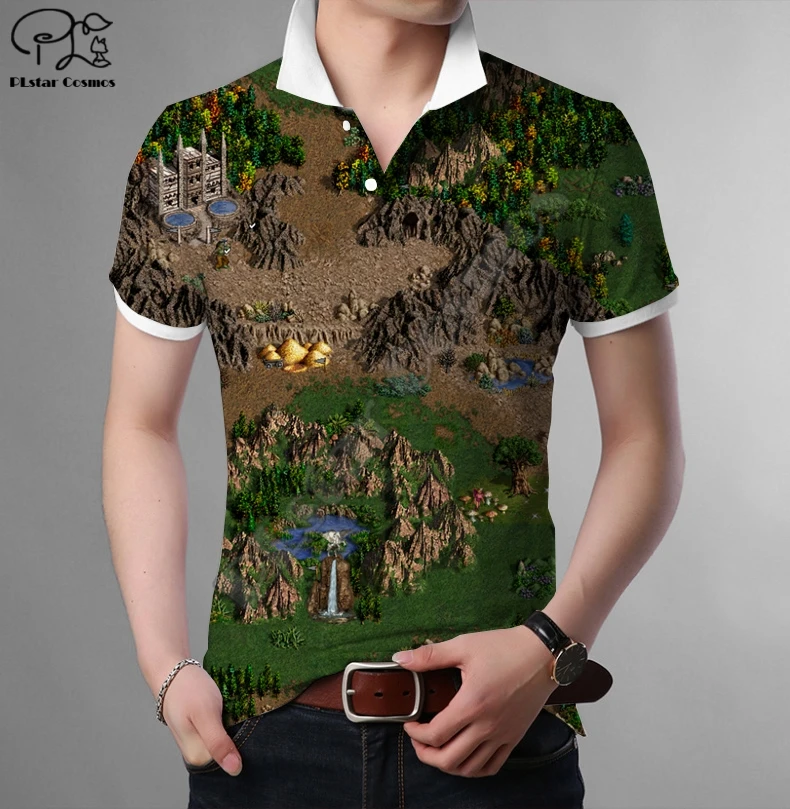 PLstar Cosmos Heroes of Might & Magic 3D-gedrucktes Herren-Poloshirt, Sommermode, kurzärmelig, Spielekarte, Poloshirt POL-30 – Detail 9