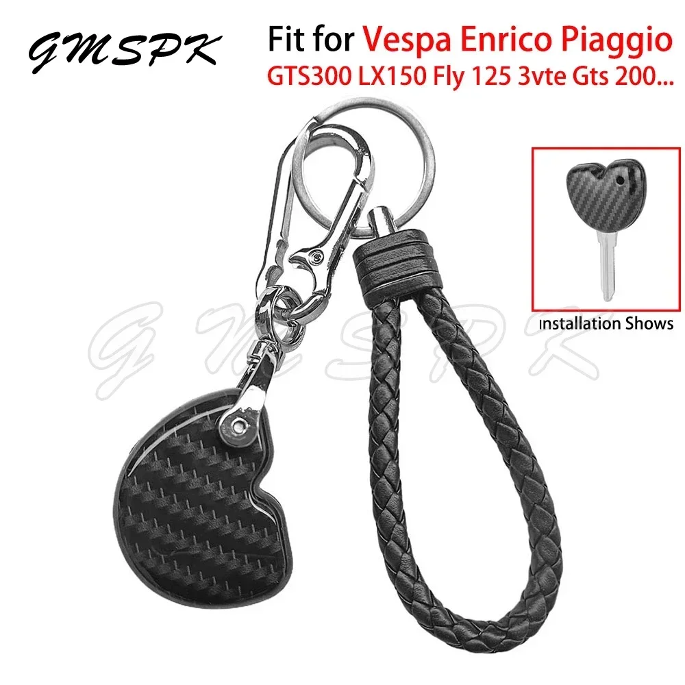 Custodia Per Chiave Moto In Stile Carbonio Cover Shell Adatta Per Vespa Henry Piaggio Gts300 Lx150 Fly 125 3Vte Gts 200 Portachiavi Moto