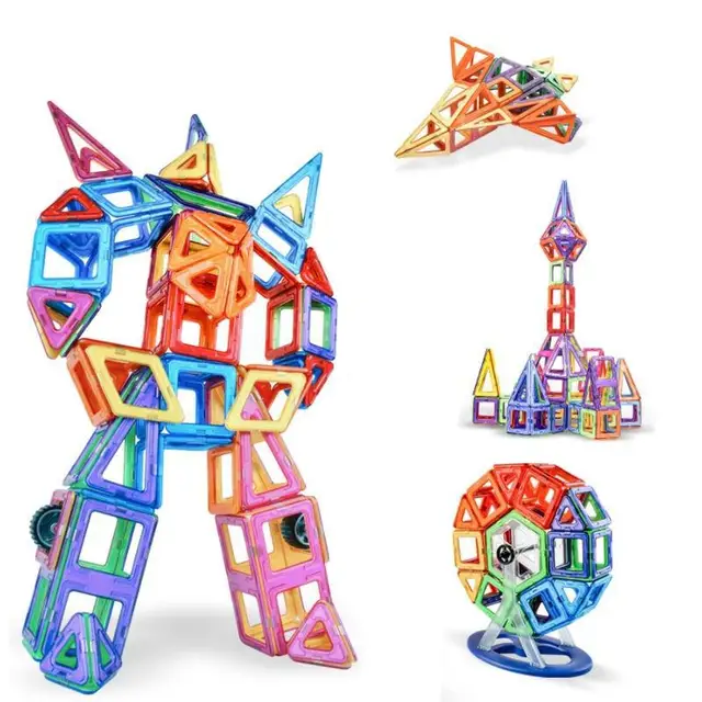 20PCS Big Size Magnetic Designer Magnet Building Blocks Accessories Educational Constructor Toys for Kids Puzzle Game Set Gift 1