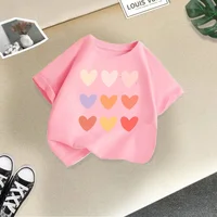 Été nouveaux vêtements pour enfants T-shirt pour enfants garçons et filles mode décontractée à manches courtes bébé demi-manches chemise de Base supérieure 2
