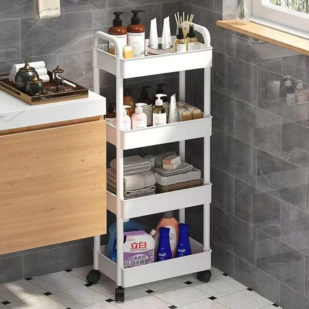 Bathroom Cart Kitchen Organizers Storage Rack Household Mobile Storage Rack Trolley Multifunctional Multi Storey Bookshelf