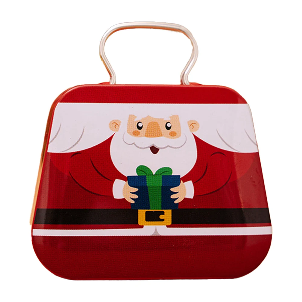 1pc Christmas Cookie Box Handbag Shaped Xmas Cookie Box Tinplate Metal Xmas Holiday Seasonal D&eacute;cor Storage