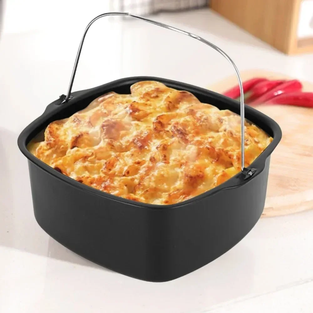 Non-Stick Air Fryer Baking Tray & Basket Oven-Safe Cake Pan for Philips Multi-Use Kitchen Tool air fryer baking tray air fryer accessories air fryer basket baking pan baking pan tray