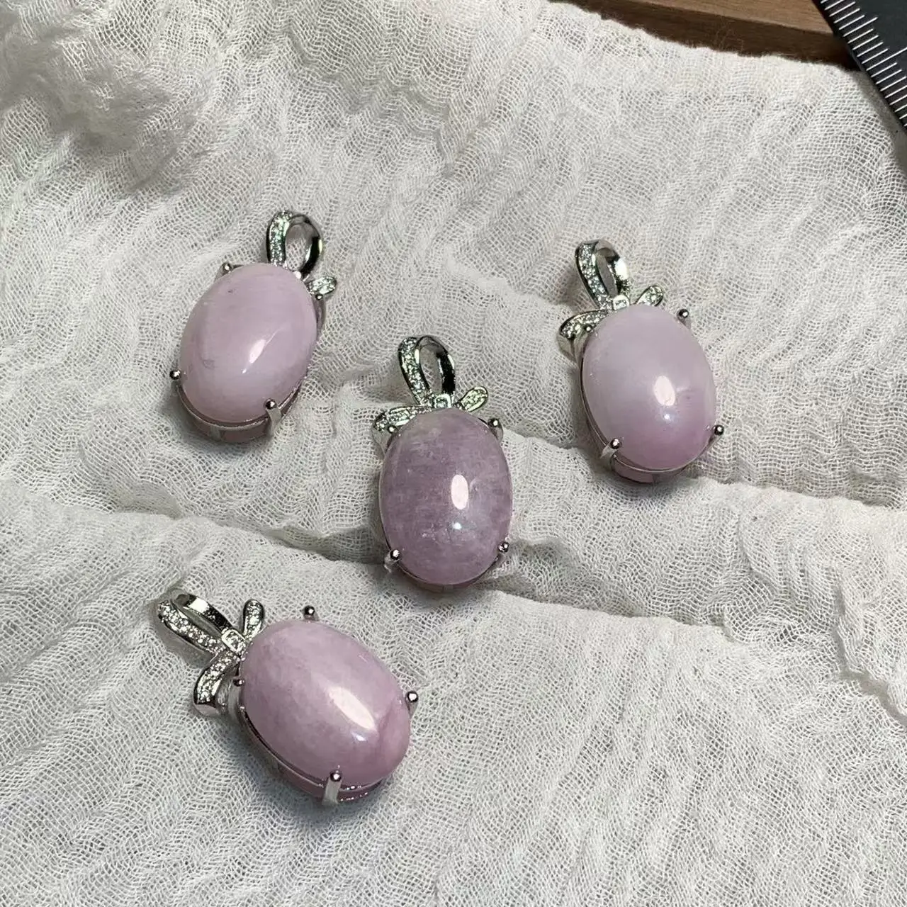 18*12 OVAL Natural Kunzite Pendant Necklace Fine Jewelry Handmade Stones Wholesale Healing Energy Gift Lucky Jewelry