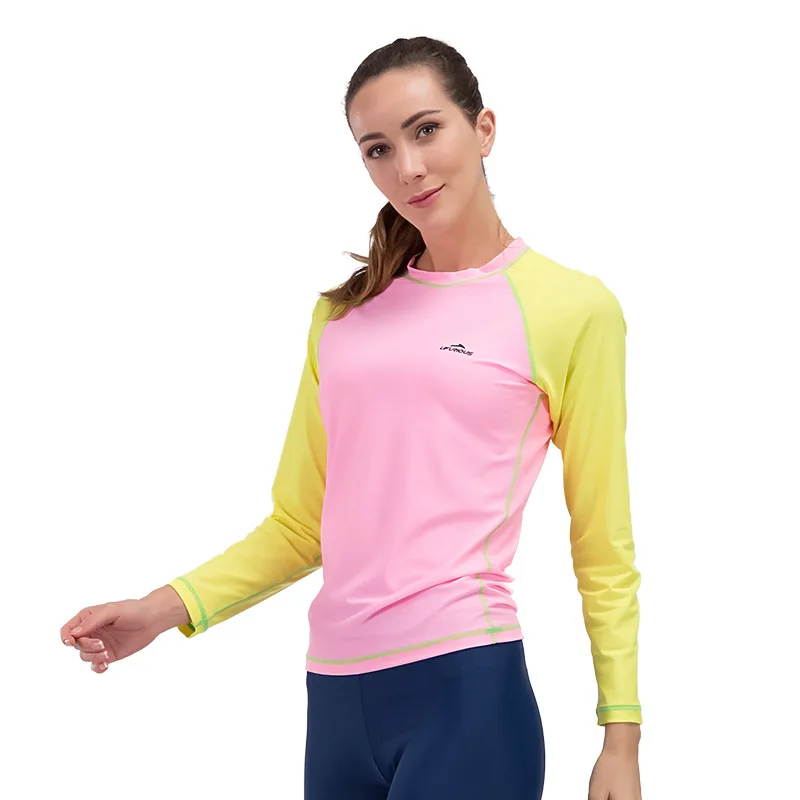 Women UPF50+ Long Sleeve T-shirt Lycra Swimsuit Tops UV