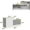 Reception Desk with Shelves,Modern Reception Table with Storage,Front Counter Table Checkout Table Retail Counter Reception Room 2