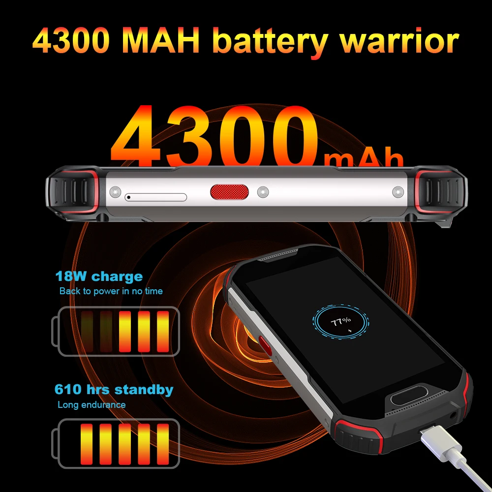 Unihertz Atom L Mobile Phone, Rugged Smartphone ,NFC, 4G LTE, Waterproof, Rugged, Android 11, 48MP, 4300mAh, 6GB + 128GB, IP68 6