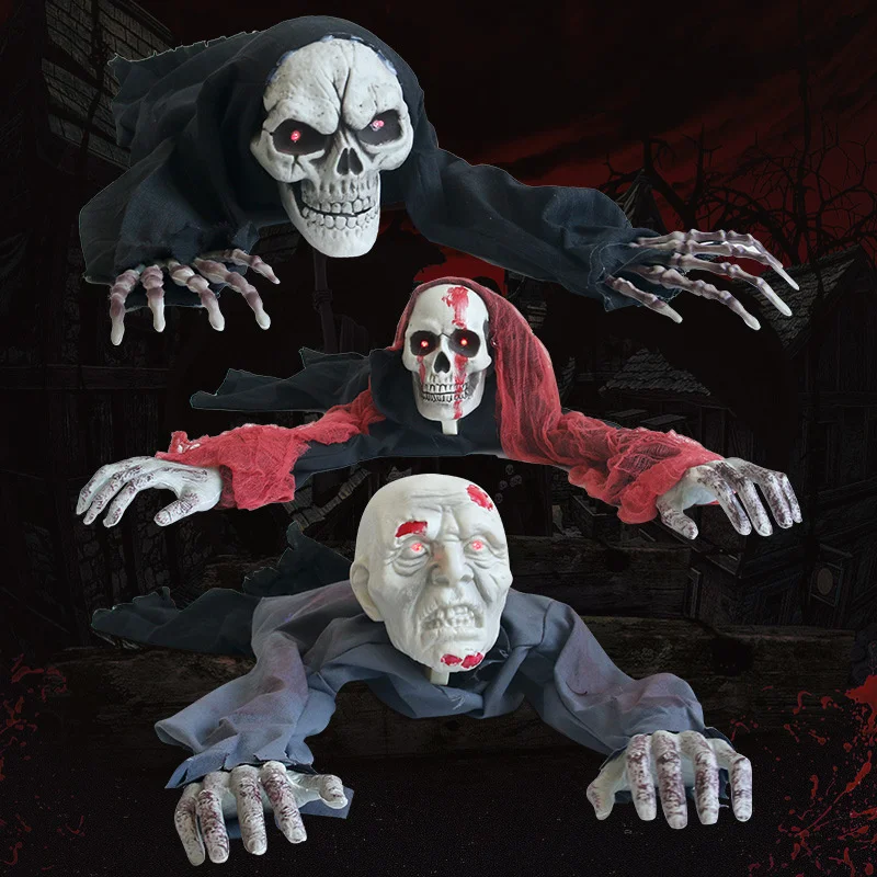 

Ужас Хэллоуин Электрический ползание зомби призраки Двор украшение кровавый зомби с искусственным глазом Декор