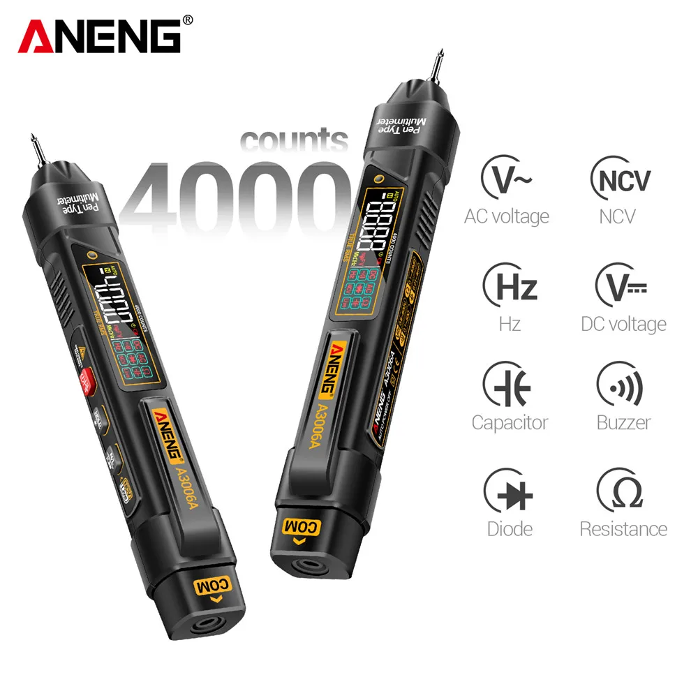 ANENG A3006A Digital Pen Multimeter AC/DC Voltage Hz Diode Resistance Tester
