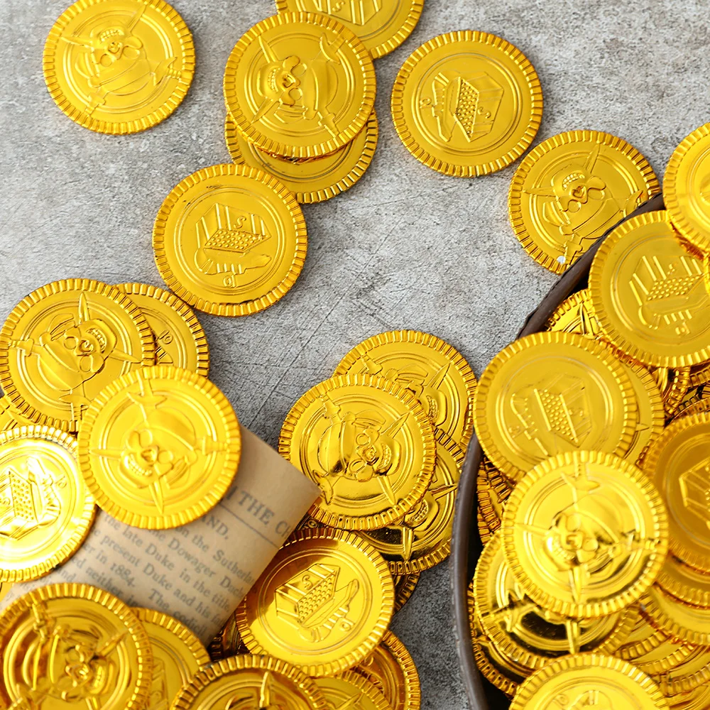 TZQFROCE Set De 58 Accesorios De Piratas – Monedas, Máscaras, Pulseras Y Tatuajes Para Fiestas Infantiles