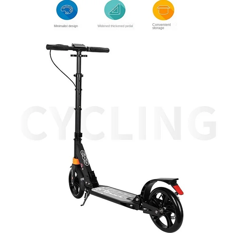 WolFAce Disc Brake Scooter Aluminum Alloy Folding Damping Scooter Height Adjustable Portable New