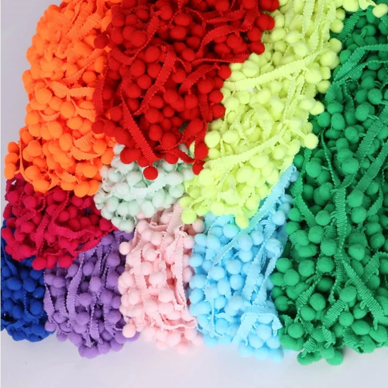 20yards Pom Pom Balls Lace Ribbon MINI Pompoms Fringe Tassel Sewing Lace  Kintted Fabric Handmade DIY Crafts Accessories - AliExpress