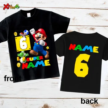 6th Birthday Boy Shirt Matching Outfits T Shirts Party Kids Shirts Baby Boy Clothes Shirts 7th Birthday Custom Name T Shirt Top 1