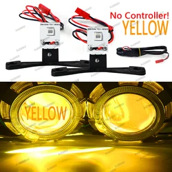 RGB Devil Eye Demon Lights - 12V Daytime Running Lights for Projector Lens Headlights and Fog Lights (YELLOW)