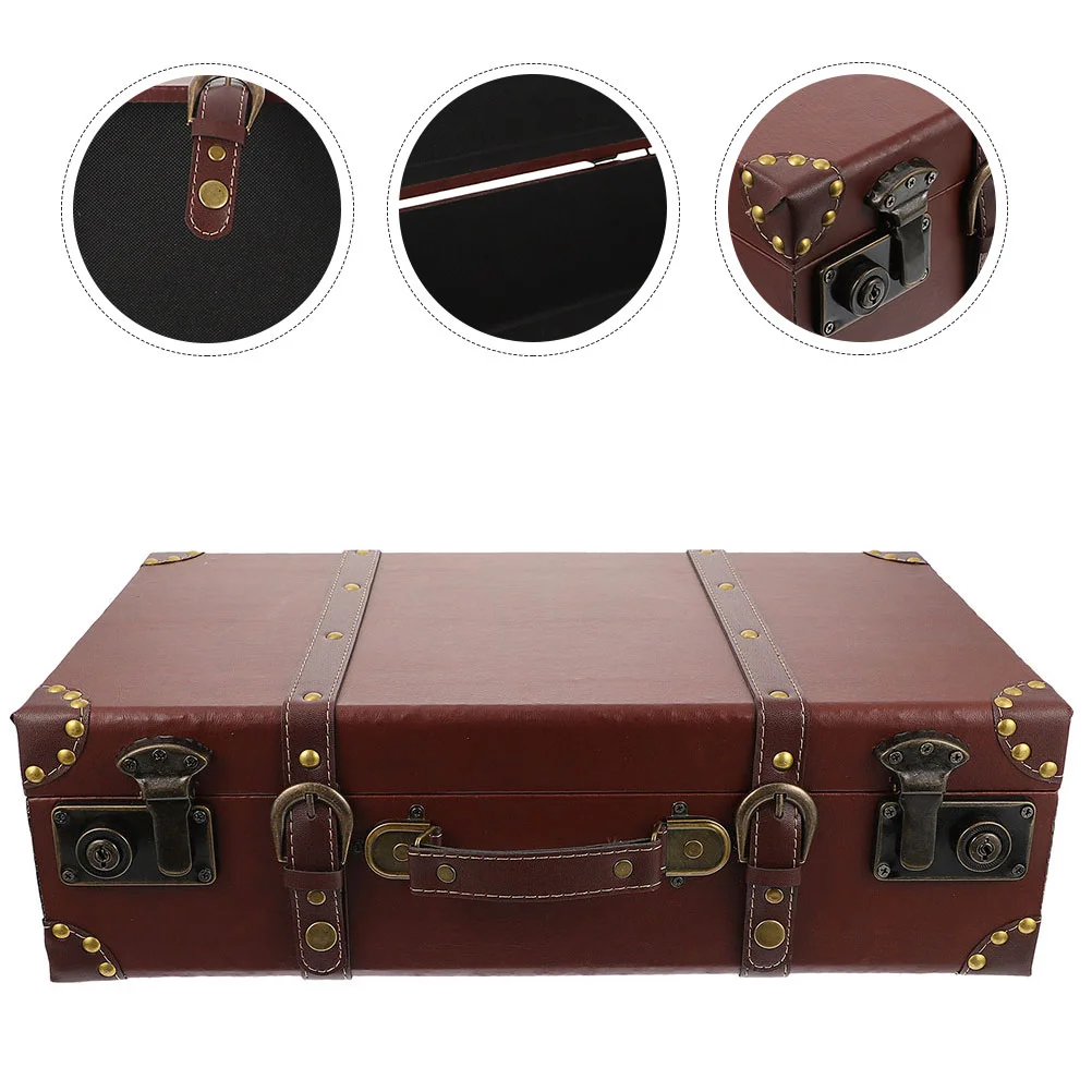 

Wooden Box: Vintage Suitcase Case Portable Packing Case for Photo Props Table Ornaments 44x22 5x11 5cm