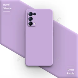 Luxurious Liquid Silicone Pure Color Back Cover - Straight Edge Phone Case for OPPO Find X3 Lite (Grass Purple)