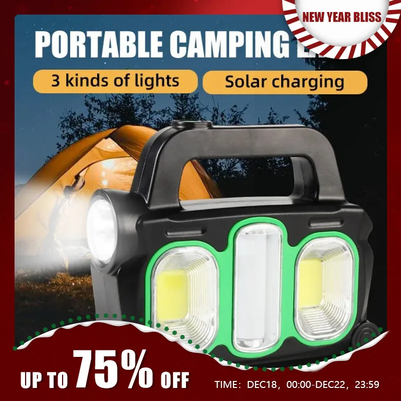 

USB Charging Emergency Flashlight LED/COB Solar Exploration Flashlight IPX4 Waterproof Power Outdoor Light