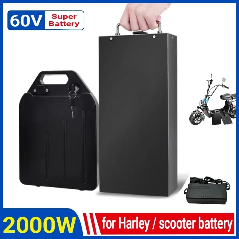 

Harley Electric Car Lithium Battery Waterproof 18650 Battery 60V 20ah for Two Wheel Foldable Citycoco Electric Scooter Bicycle