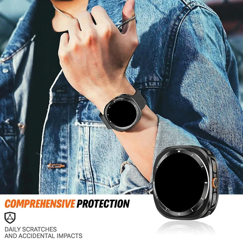 BUSKOZ 1/2pc 삼성 갤럭시 시계 용 금속 보호 케이스 울트라 커버 케이스 스크린 필름 보호 장치 없음 액세서리