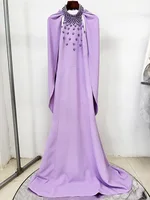 HIGH STREET Newest 2026 Designer Vestido Women's Diamonds Beaded Backless Cape Sleeve Floor Length Maxi Long Dress - Image 3