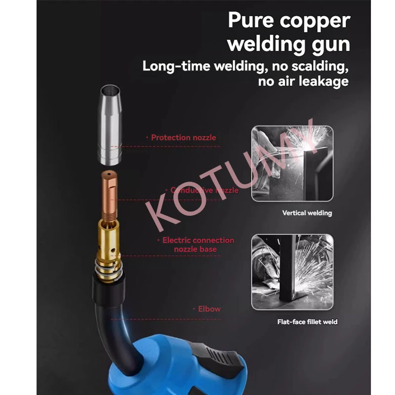 1KG 250 MIG Welding Machine 220V 3 in 1 Semi-Automatic Inverter MIG Welders Gas Gasless Soldering 6