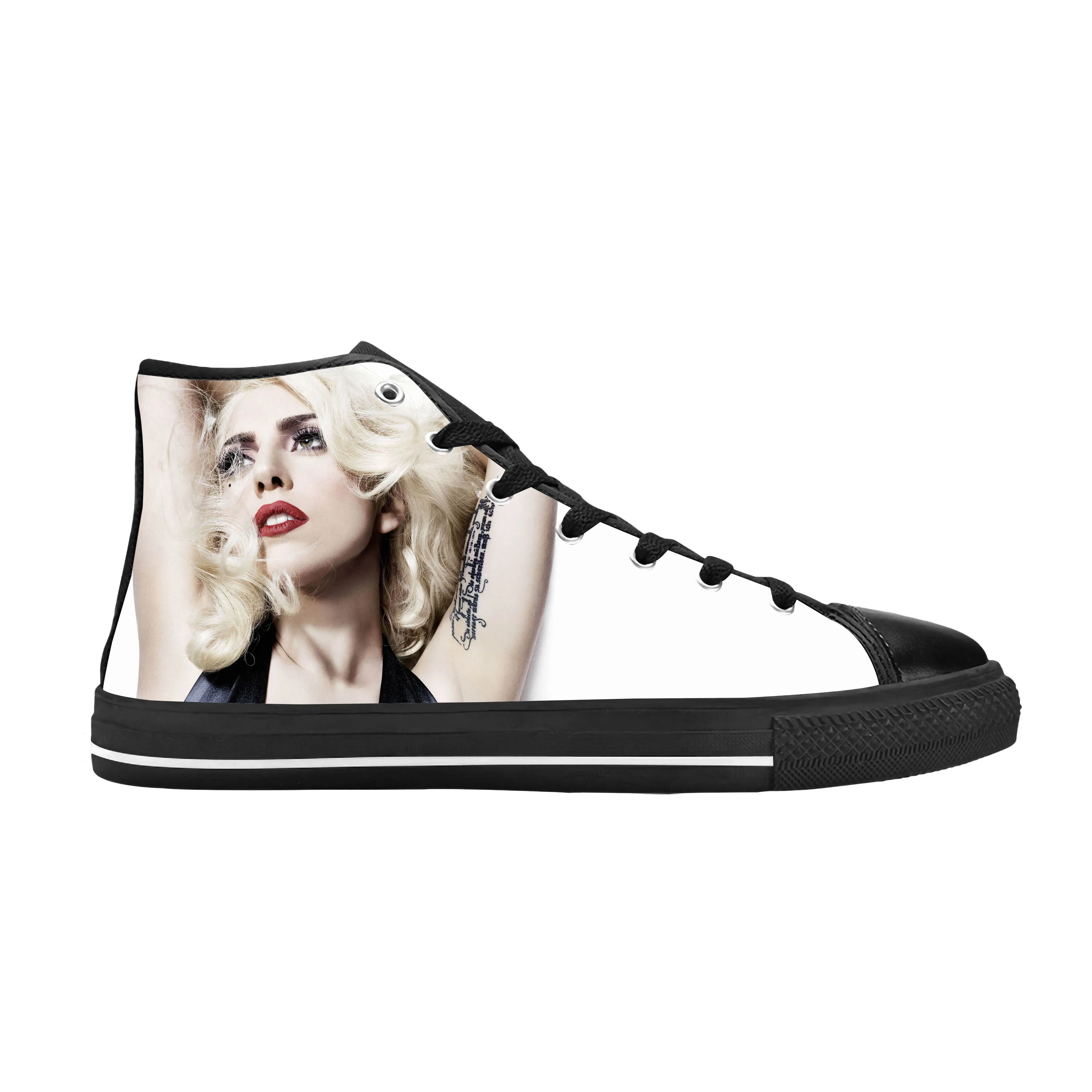 

Lady Gaga Pop Singer Music Cute Fashion Popular Casual Cloth Shoes High Top Comfortable Breathable 3D Print Men Women Sneakers