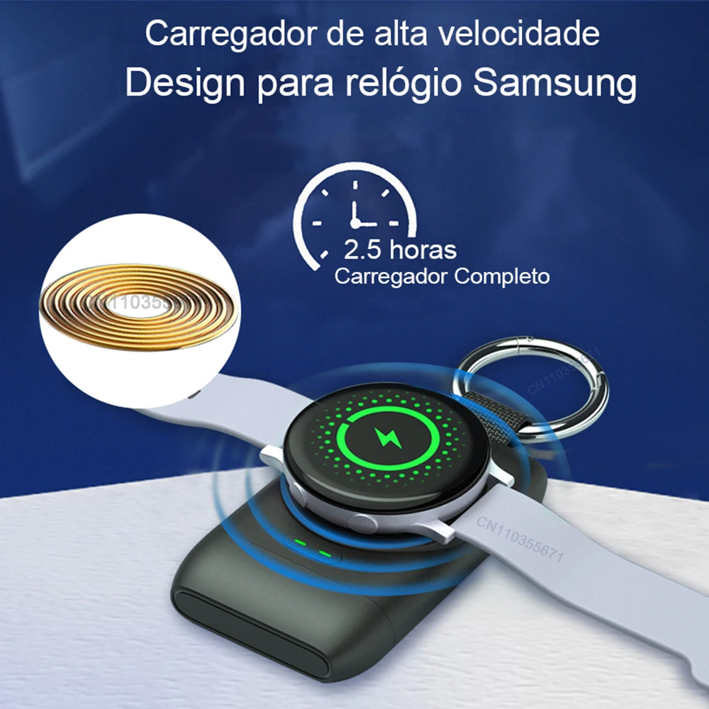 Carregador para galaxy watch active 2 carregamento sem fio para samsung