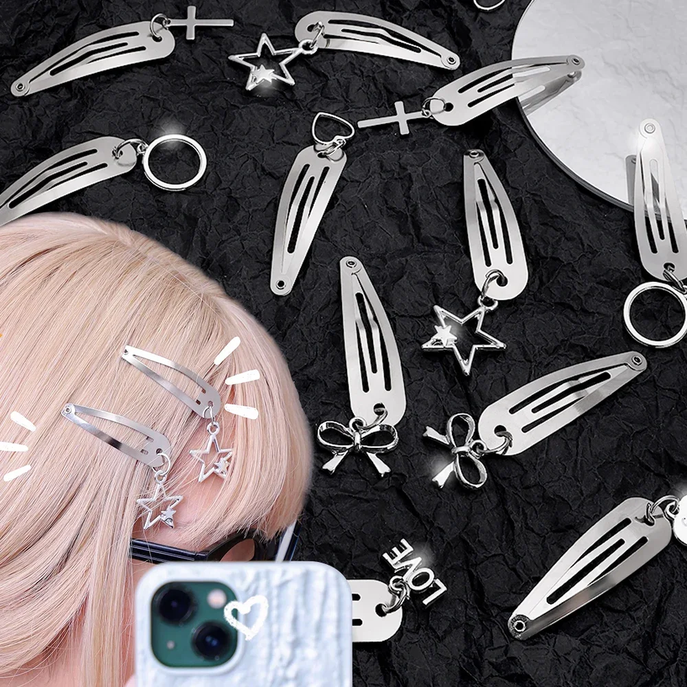 

2/10/30/50pcs Silver Star Snap Y2K Hair BB Hair Clips New Fashion Metal Side Bangs Hairpins for Women Girls Hair Accessories