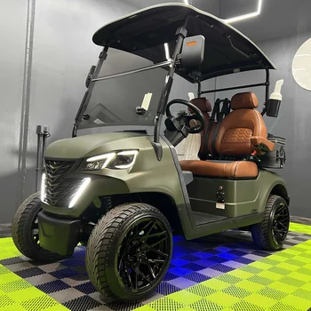 2025 Newest 48V 60V Lithium Battery Golf Car Adults Solar Panels Powered Mini 2 Seater Off Road Beach Buggy Electric Golf Cart