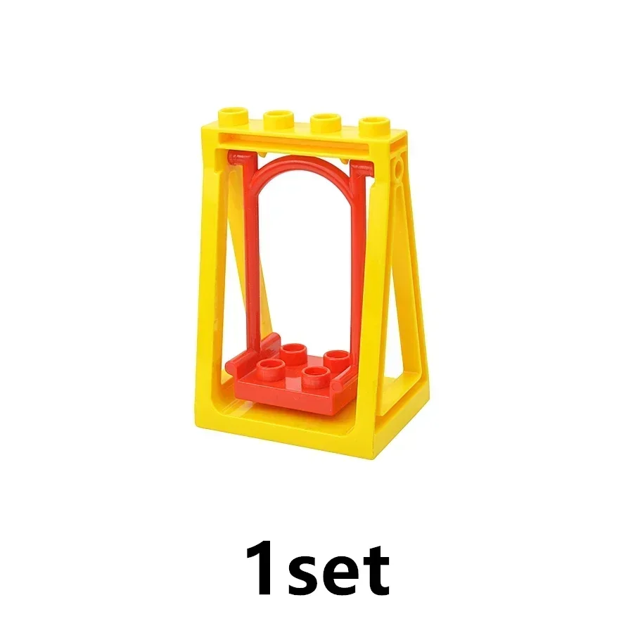 Large Building Blocks Playground Set with Slide, Swing, and Seesaw - Educational Toy