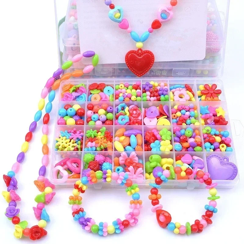 DIY Handmade Beaded Toy with Accessory Set Girl Weaving Bracelet Jewelry Making Toys Educational Toys for children Children Gift