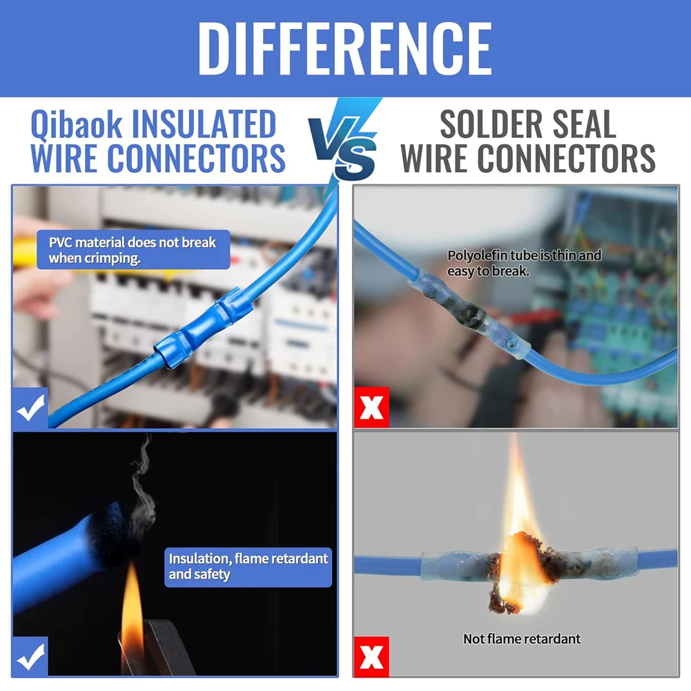 280Pcs Insulated Cable Connector Ring Lugs Rolled Terminals Assorted Kit Assorted Female Male Crimp Spade Terminals