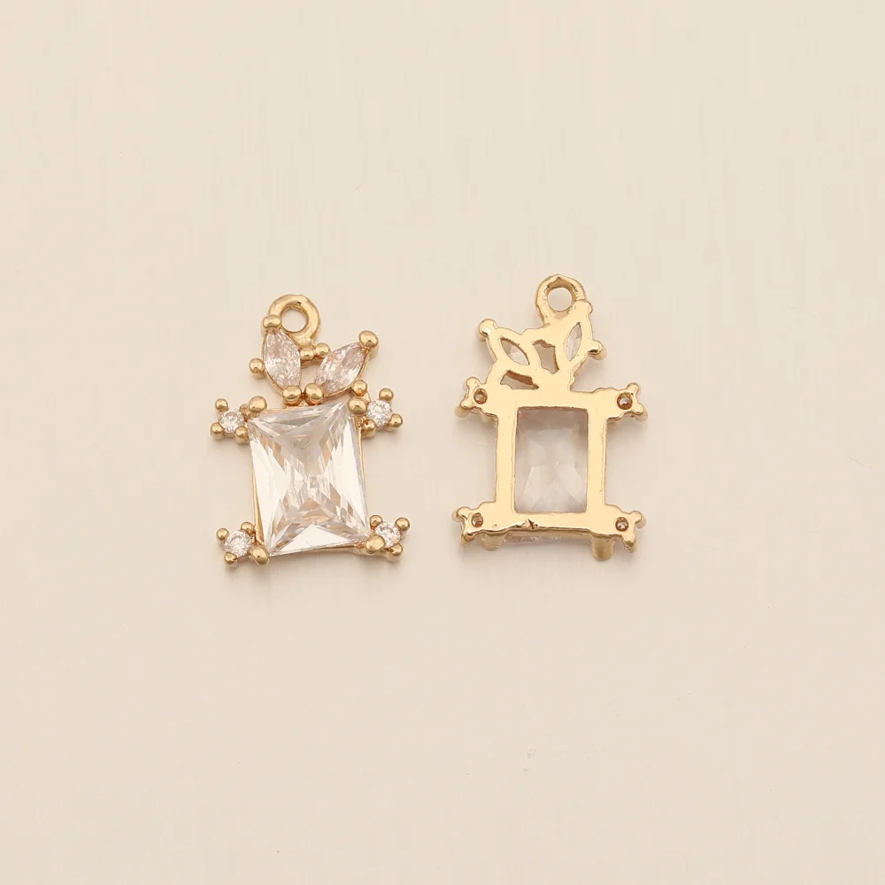 Cordial Design 11*16MM 50Pcs Rhinestone Pendant/Jewelry Findings & Components/CZ Charms/Rectangle Shape/Hand Made/DIY Making 11 Cordial Design 11*16MM 50Pcs Rhinestone Pendant/Jewelry Findings & Components/CZ Charms/Rectangle Shape/Hand Made/DIY Making - cordial