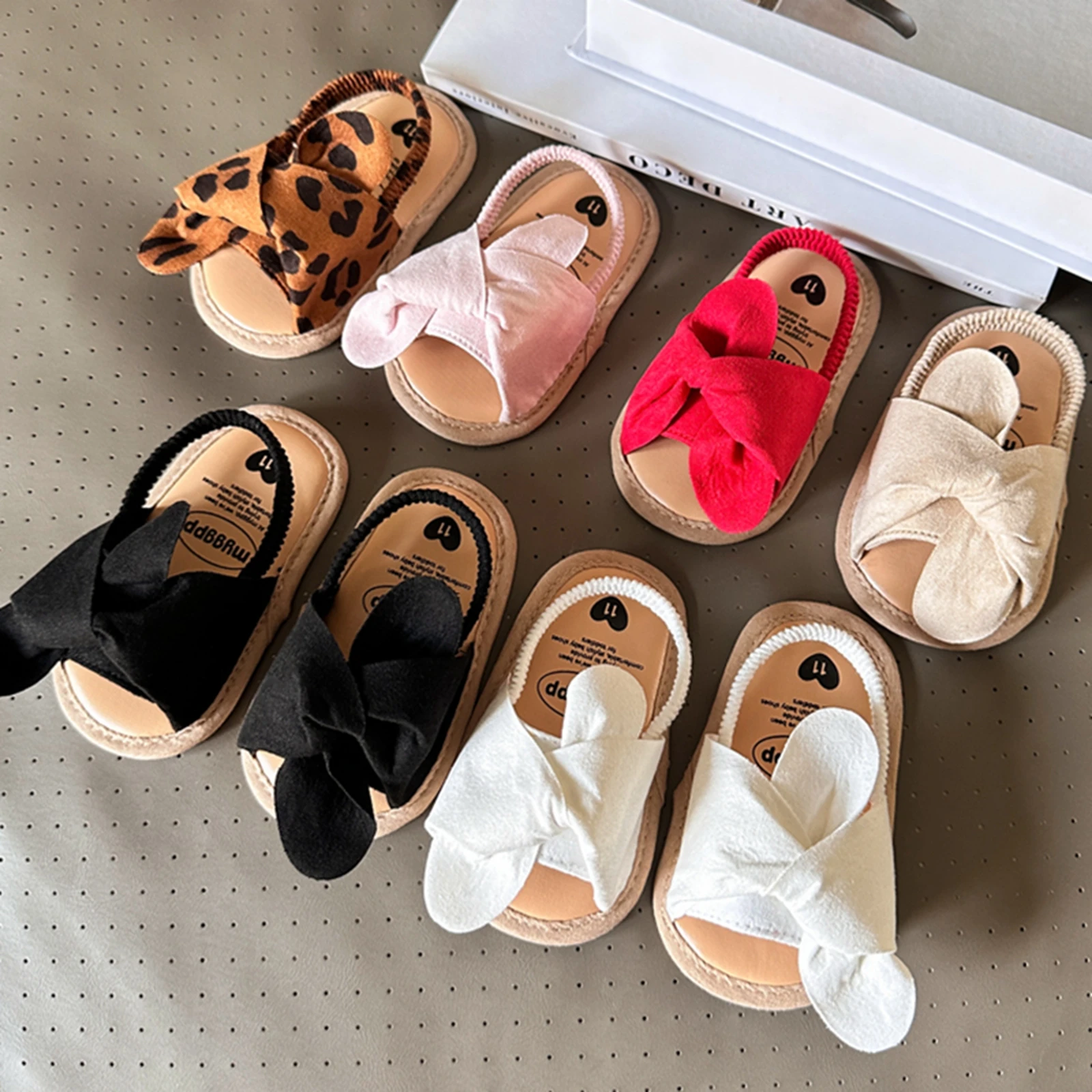 Cute Bowknot Infant Baby Girls Sandals Princess Anti-Slip Soft Sole Shoes Kid Children Beach Slipper Toddler First Walkers Shoes