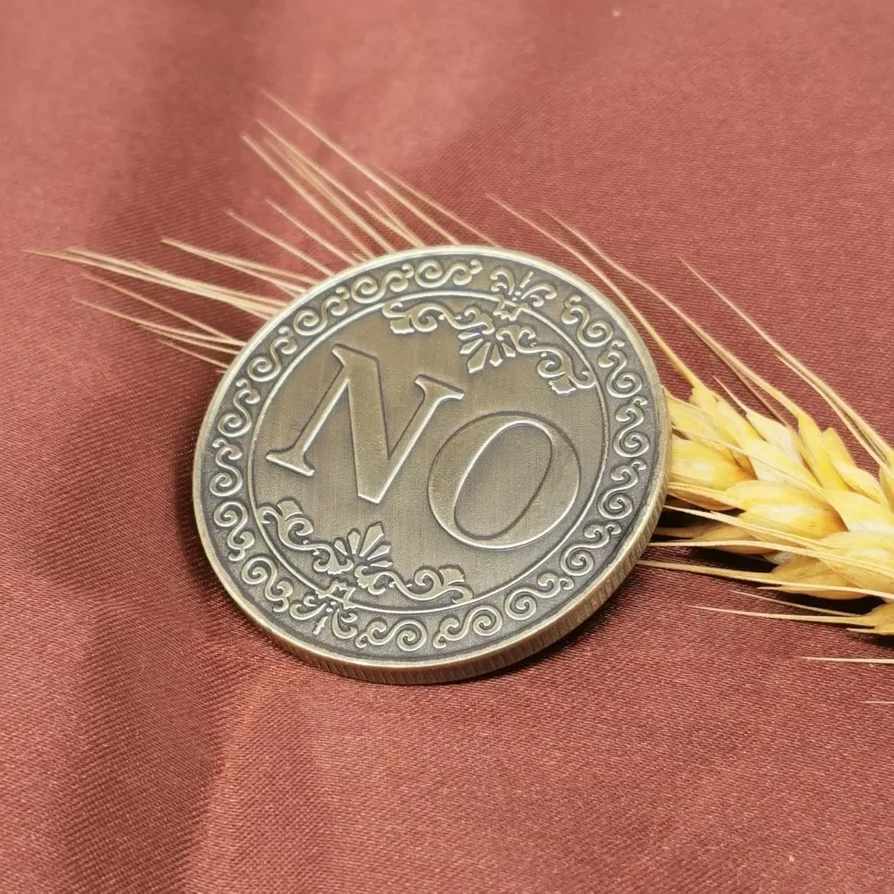 Bronze Yes or No Commemorative Coin Souvenir Non-currency Coins Game Novelty YES NO Letter Challenge Coins Decision Maker commemorative coin