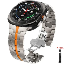 Stainless Steel Bracelet Band for Smartwatch - Premium Metal Wrist Strap (Titanium Orange - Tool)