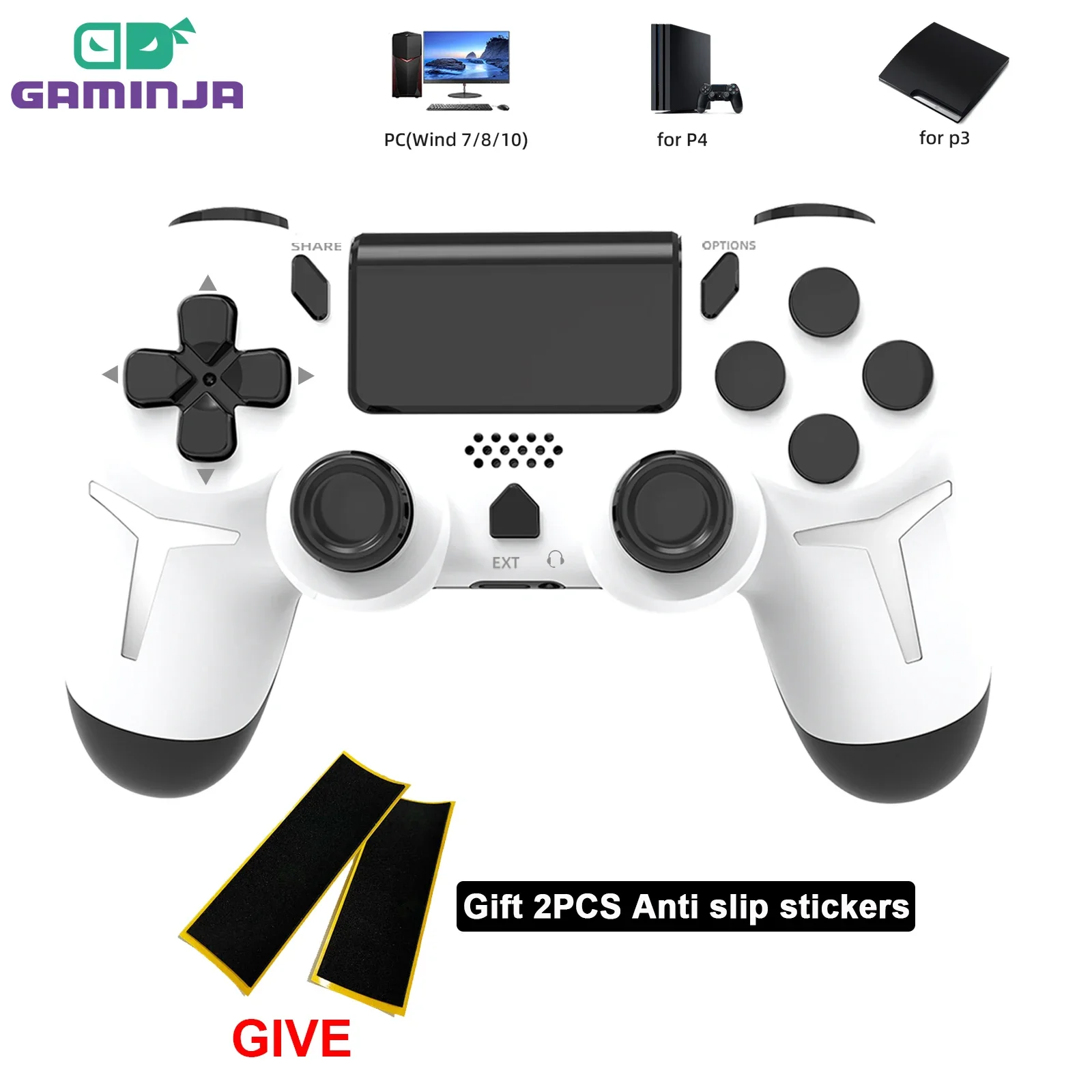 GAMINJA-Gamepad-Bluetooth-sem-fio-adesivos-antiderrapantes-girosc-pio ...