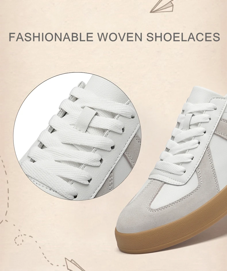 Elevator Sneakers For Women&Men Shoes Genuine Leather Height Increasing Shoes Lace Up Trainers Ladies Flat Shoes For Men