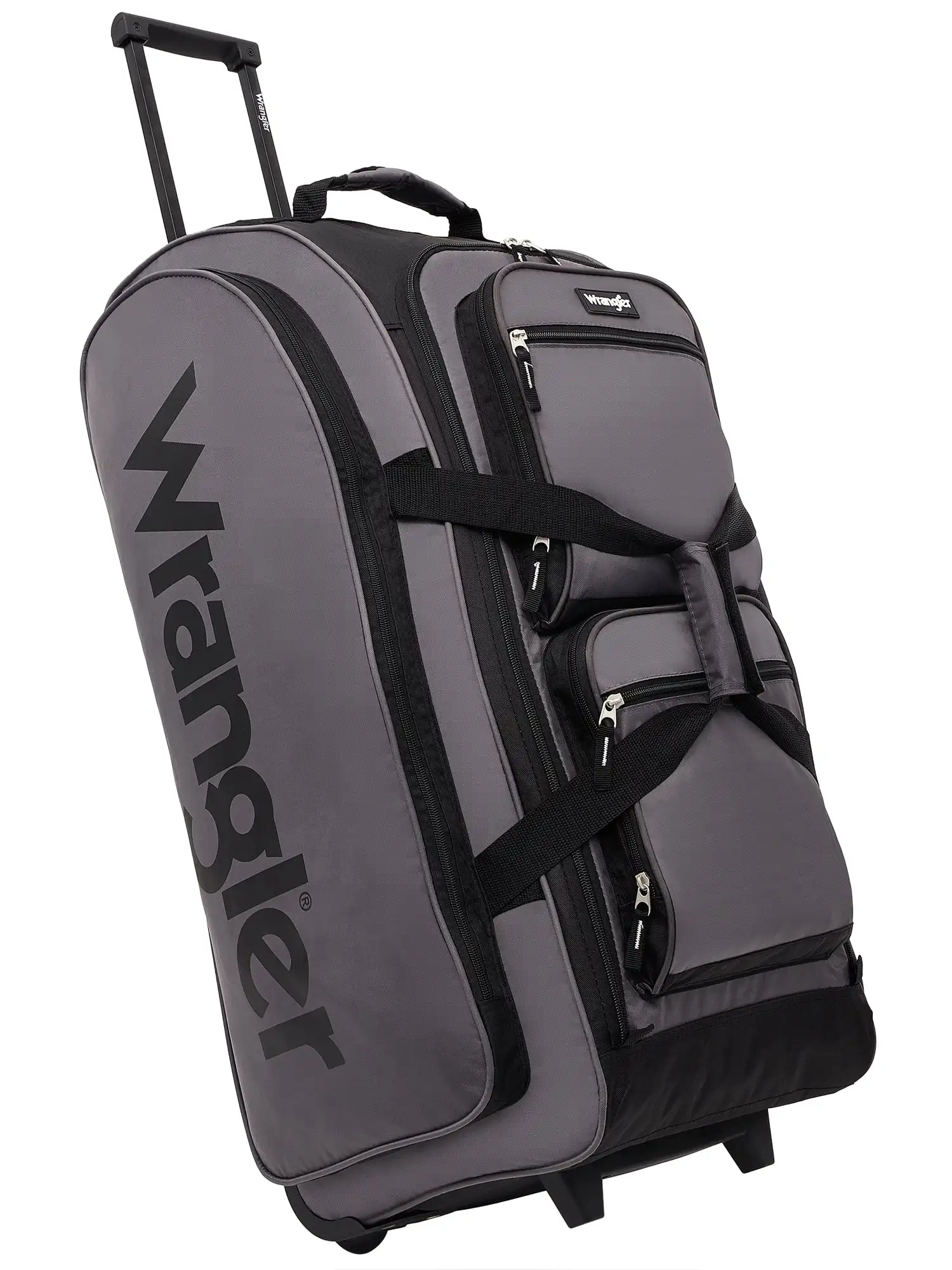 

Wrangler 30 ”Multi-Pocket Rolling вещевой w/телескопическая ручка, серый