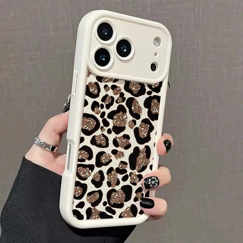 Luxury Glitter Golden Leopard Print Silicone Case