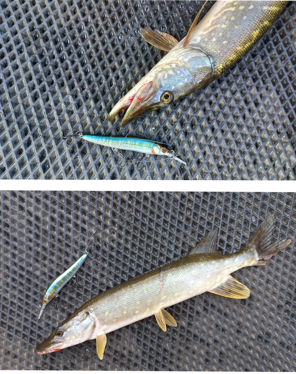 ESFISHING Jerkbait Minnow Köder 11cm 14g Tauchtiefe 0-2,2m Schwimmend Leurre Souple Harter Köder Angeln für Barsch Hecht Bass – Detail 9