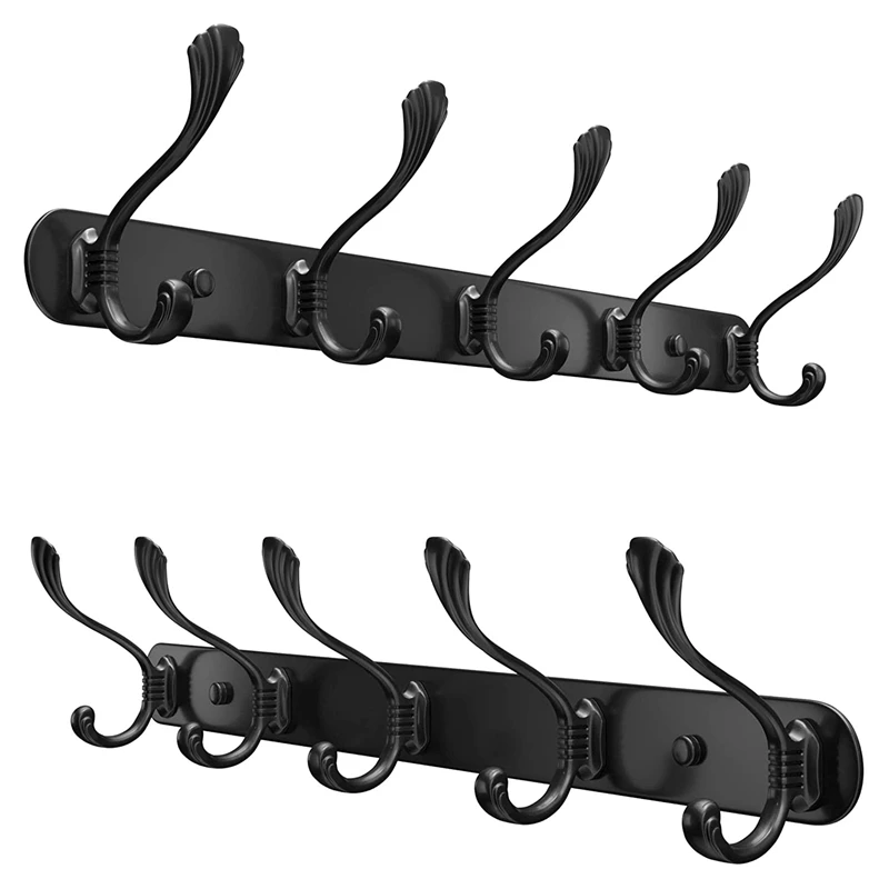 

Coat Hooks Wall Mounted (2 Pack) - Stainless Steel Wall Hooks - Multipurpose Heavy Duty Coat Rack With Fittings Included