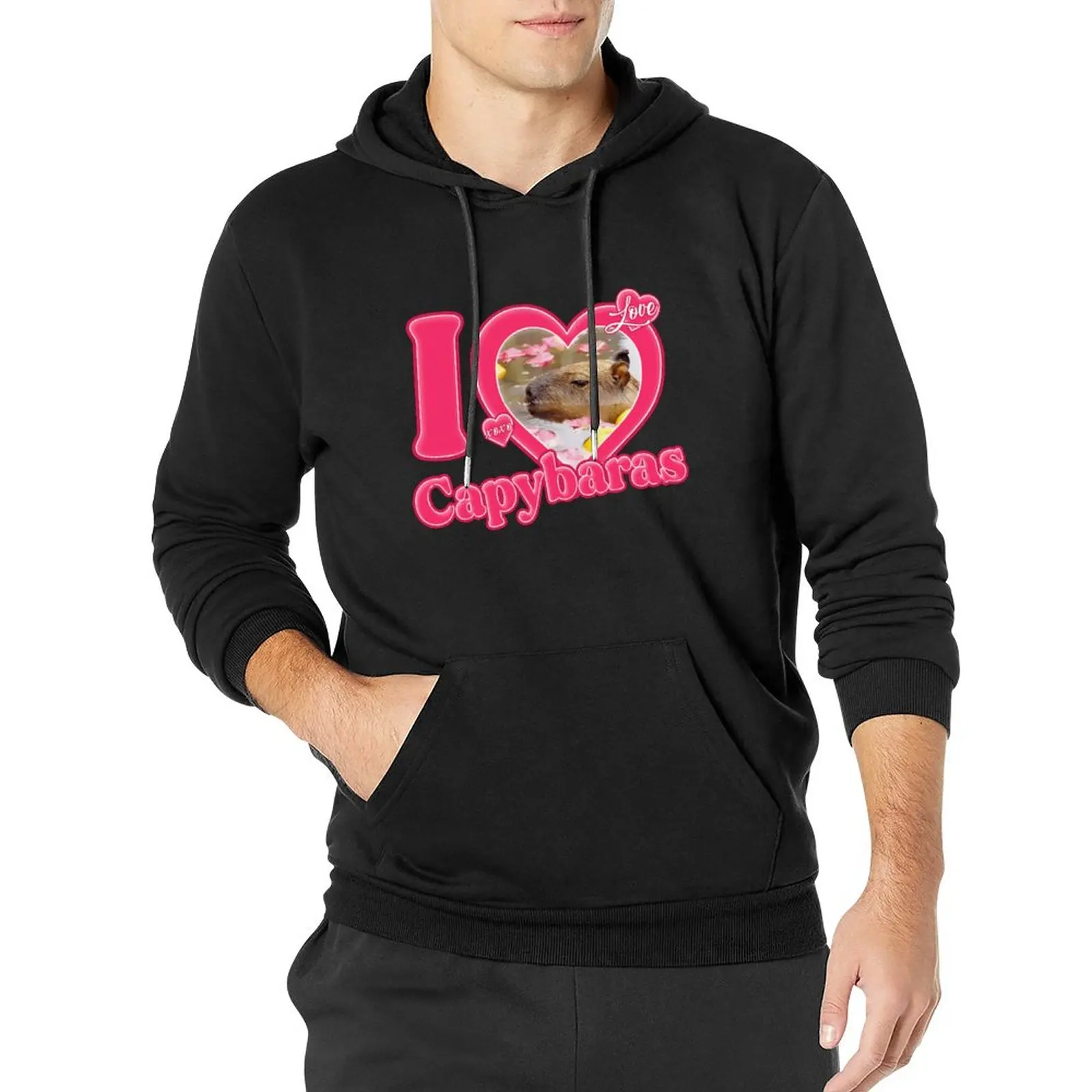 

I Love Capybaras Casual Hoodies Funny Animals Trendy Cotton Hooded Shirt Autumn Long Sleeve Outerwear Oversized Pullover Hoodie