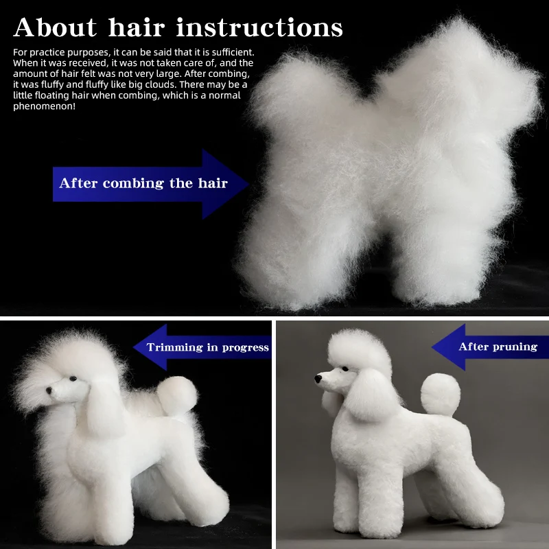 Dog Grooming Model Poodle dog pet professional beauty simulation wig model practice special skeleton environmentally friendly PE material