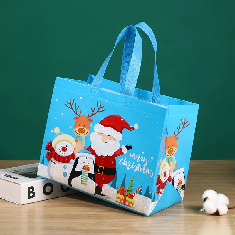 2024 Christmas Non Woven Bag Wholesale Tote Bag Cartoon Santa