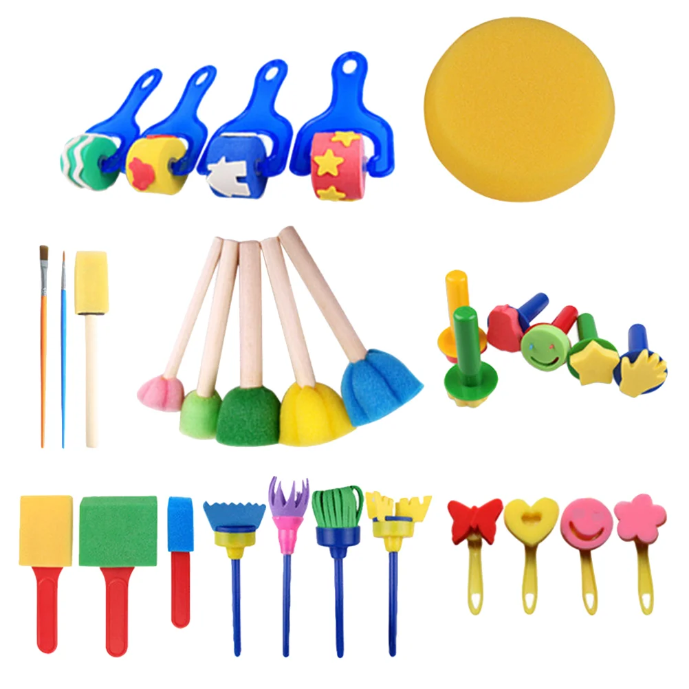 

30 Pcs Graffiti Tool Sponge Sponges Painting Tools Drawing Brush Kids Plastic Child