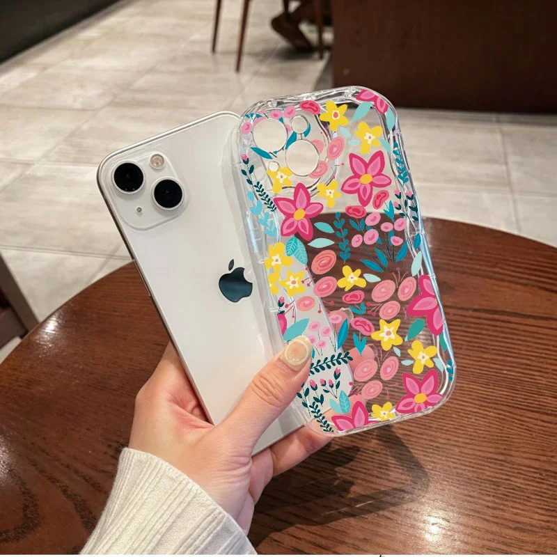 Floral Shockproof Soft Clear Phone Case