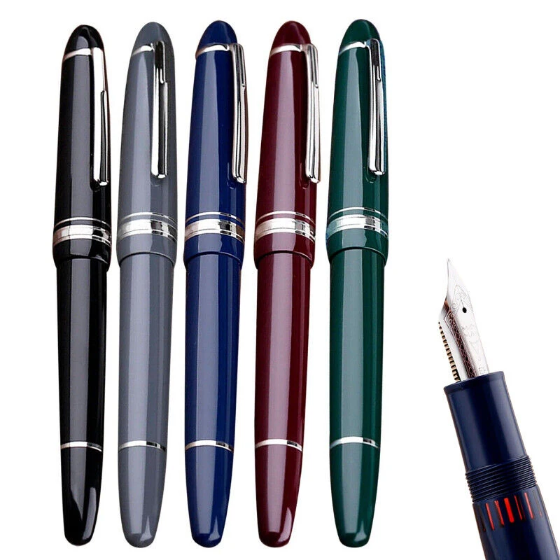  / MAJOHN P136 Resin Fountain Pen 20 Ink Windows EF/F/M/Flat Nib Writing Office Gift Pen
