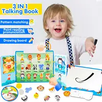 3-IN-1 Preschool Talking Book, Pattern Matching, Point Reading, Erasable Drawing Board, Comprehensive Learning Toy 3-6 Years 1